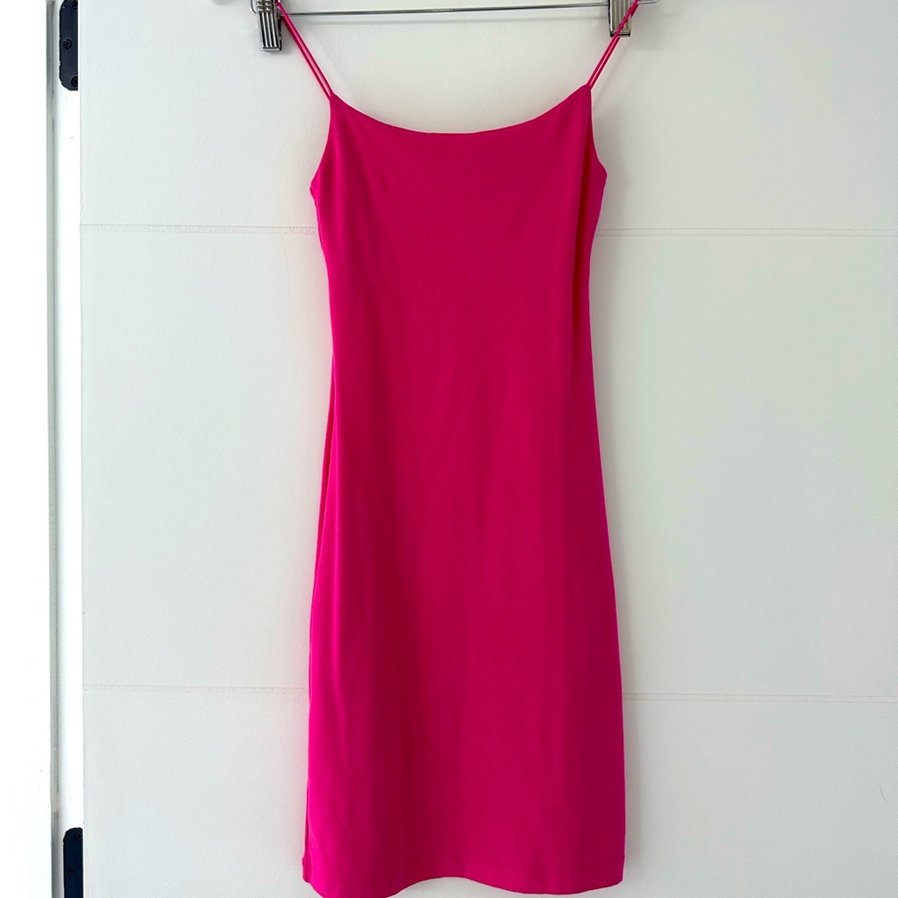 Zara bright pink bodycon dress in s